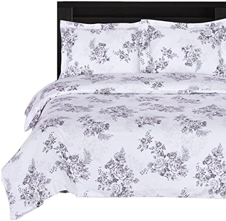  7-PCS California King Size Zahra - Includes 100% Cotton 4pc Sheet Set+ 100% Cotton 3pc Duvet Cover Set- 300TC Single Ply Yarn