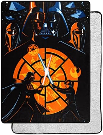  Northwest Star Wars Showdown Oversized Silk Touch Sherpa Throw Blanket, 60" X 80"
