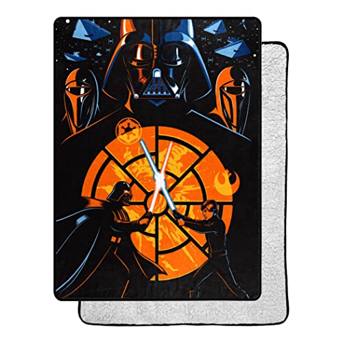  Northwest Star Wars Showdown Oversized Silk Touch Sherpa Throw Blanket, 60" X 80"