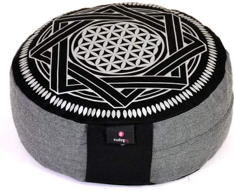  Cudegui Zafu Meditation Cushion Filled With Cofee Husk And Cotton Cover (Purple)