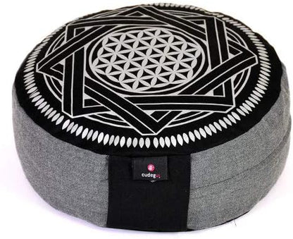  Cudegui Zafu Meditation Cushion Filled With Cofee Husk And Cotton Cover (Purple)