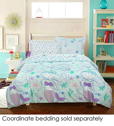  Ystical Mermaid Window Curtains, 48x84, Blue
