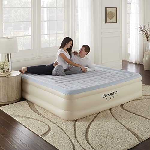  Hi-Loft Inflatable Mattress: Raised-Profile Air Bed With External Pump, Full Blue