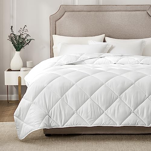  Homelike Moment Queen Comforter White Lightweight Duvet Insert - Down Alternative Comforters Queen Size, All Season Full Bed Duvet Inserts With Corner Tabs White
