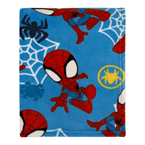 Disney Marvel Spidey And His Amazing Friends Blue, Red And White Spidey Team Super Soft Toddler Blanket
