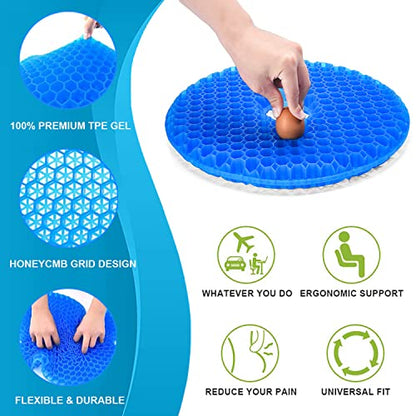  Gel Enhanced Donut Pillow For Tailbone Pain - Non-Slip Orthopedic Gel Butt Cushion For Hemorrhoids, Postpartum, Pregnancy, Bed Sores, Sitting - Honeycomb Breathable Orthopedic Sitting Pillow