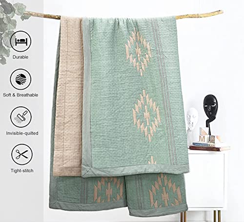  Queen Blanket For Summer Tencel Cotton Lyocell Quilted Blanket 90x90 Lightweight Bedspread Soft Breathable Blanket Teal