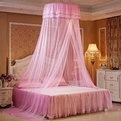  Mosquito Net, Bed Canopy With Butterflies Bed Curtains From Ceiling Princess Bed Canopy For Girls Bed (Pink)