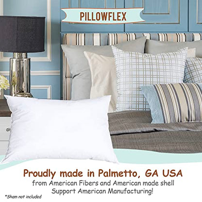  Pillowflex Synthetic Down Pillow Insert - 16x26 Down Alternative Pillow, Ultra Soft Body Pillow, Large Standard Body Bed Sleeping Pillow - 1 Decorative Pillow Form