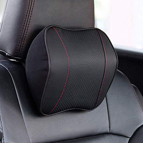  Awave Bloom Car Headrest,Car Seat Neck Rest Pillow,Comfort Headrest Cushion For Chair,100% Memory Foam Cervical Support,Leather Headrest For Driving,Relieve Neck Pain,Neck Supports For Car(Black)
