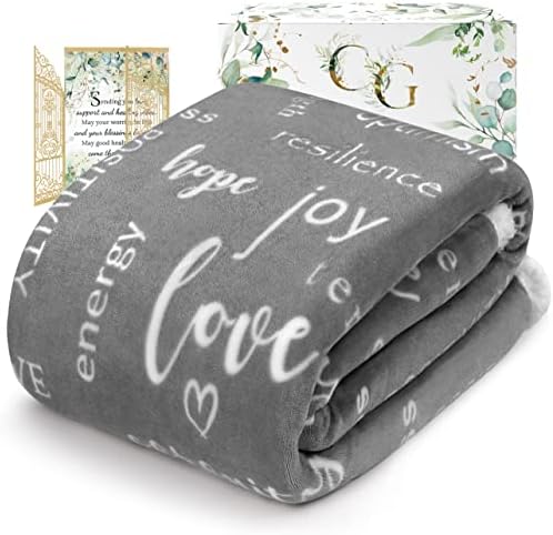  T Well Soon Gifts For Men Women Throw Blanket, Inspirational Gift Blankets For Women, Sympathy Gifts Care Hug Healing Blanket, Breast Cancer Gifts For Women Patients, Chemo Care Package - Pink