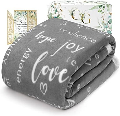  T Well Soon Gifts For Men Women Throw Blanket, Inspirational Gift Blankets For Women, Sympathy Gifts Care Hug Healing Blanket, Breast Cancer Gifts For Women Patients, Chemo Care Package - Pink