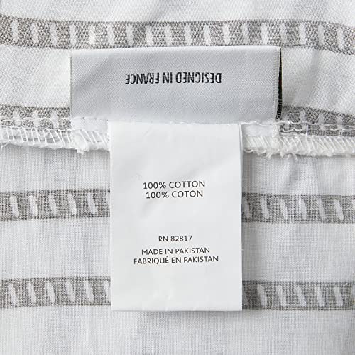  Lacoste 100% Cotton Percale Pillowcase Pair, Graphic Stripe Print, Dark Grey, Standard