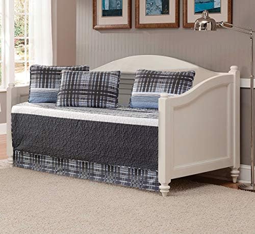  Luxury Home Collection 2 Piece Twin/Twin XL Quilted Reversible Coverlet Bedspread Set Modern Plaid Blue Gray White