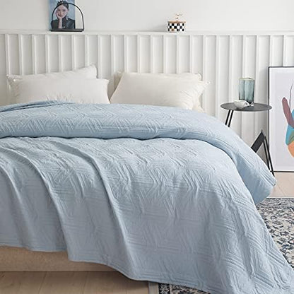  100% Cotton Bedspread Jacquard Super Soft Pattern Quilt Textured Coverlet Home Collection Reversible - Princeton Dark Grey, Twin