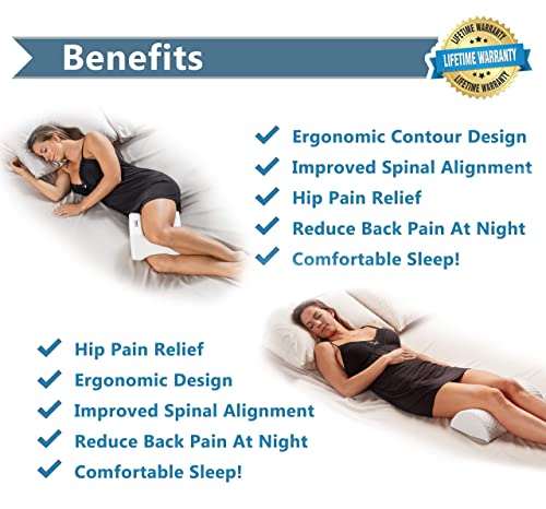  ComfiLife Body Positioner, Knee Pillow & Bolster Pillow Bundle For Lower Back Support, Legs, Knees, 100% Memory Foam, Ultimate Bed Pillows For Back Pain Relief & Comfortable Sleeping