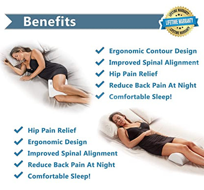  ComfiLife Body Positioner, Knee Pillow & Bolster Pillow Bundle For Lower Back Support, Legs, Knees, 100% Memory Foam, Ultimate Bed Pillows For Back Pain Relief & Comfortable Sleeping