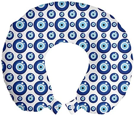  Ambesonne Mermaid Travel Pillow Neck Rest, Underwater Fantasy Fish Girl Woman Swimming Exotic Cartoon, Memory Foam Traveling Accessory For Airplane And Car, 12", Lilac Blue