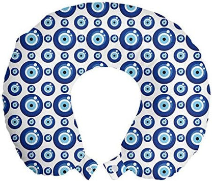  Ambesonne Mermaid Travel Pillow Neck Rest, Underwater Fantasy Fish Girl Woman Swimming Exotic Cartoon, Memory Foam Traveling Accessory For Airplane And Car, 12", Lilac Blue