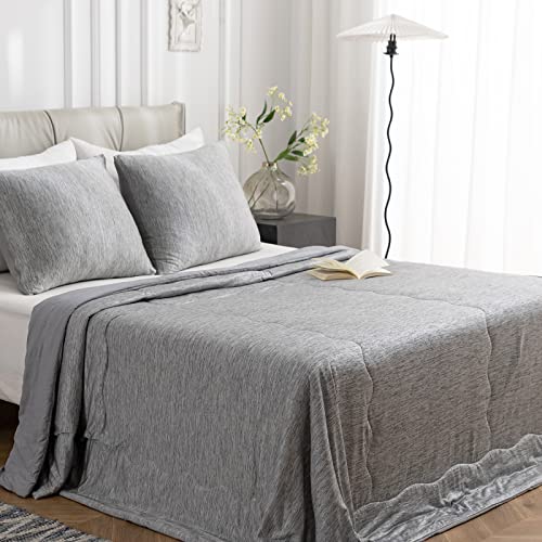  Cooling Comforter King Size,Cooling Blanket With Q-Max > 0.45 Arc-Chill Cooling Fiber, Cool Sleeping Summer Blanket For Night Sweats Hot Sleeper (90" X 108", Grey)