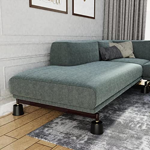  GooFurnit 4 Inches Bed Riser, Heavy Duty Bed Elevator 1500 LBS For Lifting Bed Sofa Furniture At Home Dorm College, 4 Pieces, Black