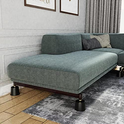  GooFurnit 4 Inches Bed Riser, Heavy Duty Bed Elevator 1500 LBS For Lifting Bed Sofa Furniture At Home Dorm College, 4 Pieces, Black