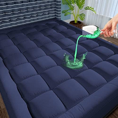  Extra Thick Waterproof Mattress Pad Queen Size Mattress Protector Bed Cover 8-21" Deep Pocket Cooling Quilted Fitted Pillow Top Mattress Topper