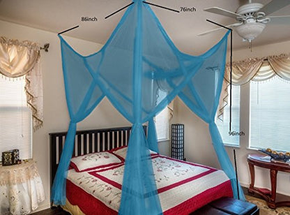  OctoRose 4 Poster Bed Canopy Netting Functional Mosquito Net, Red