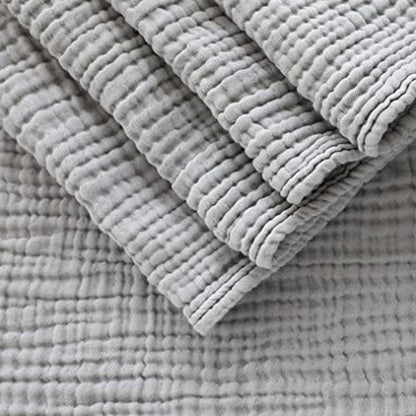  Cotton Muslin Blanket 4-Layer Ivory Blankets For Adult 79 X 83 Inch Extra Large Lightweight Soft Breathable Throw Comfort Blanket All Season