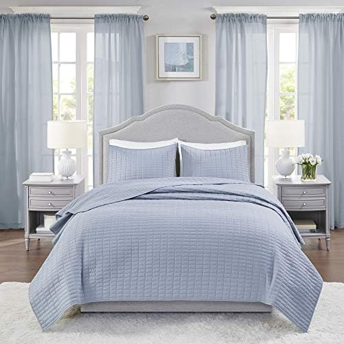  Comfort Spaces Kienna Quilt Set-Luxury Double Sided Stitching Design All Season, Lightweight, Coverlet Bedspread Bedding, Matching Shams, Twin/Twin XL(66"x90"), White,CS14-0263