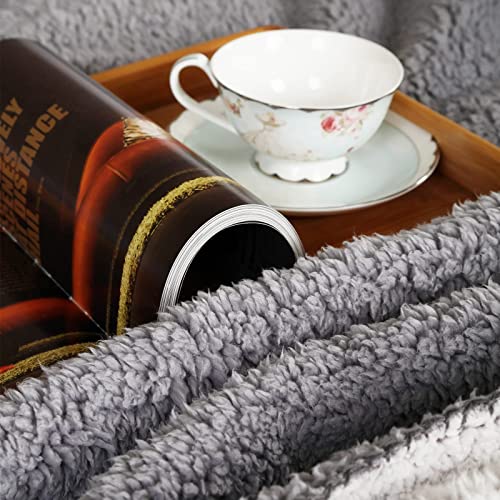  Sherpa Thick Blanket, Double Side Sherpa Fleece Blanket, Cozy Warm Sherpa Throw Blanket In The Whole Winter. Fuzzy Fluffy Soft Twin Size Grey Blanket Suitable For Couch Bed(60"x80")