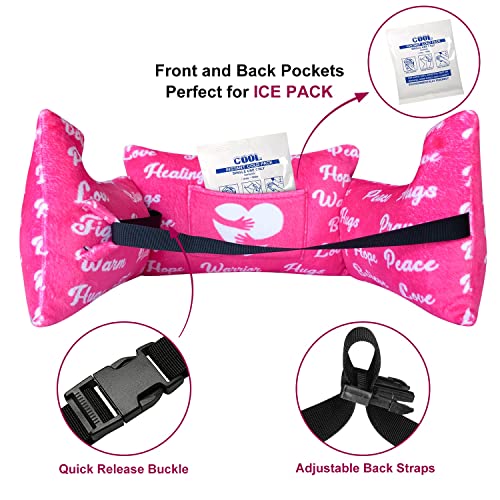  Mastectomy Pillow - Post Surgery Pillow,Breast Cancer Gifts For Women After Surgery Pillow For Breast Reduction Masectomy Patient Recovery,Sleeping Seatbelt Protection,Heart Surgery Pillow With Pocket