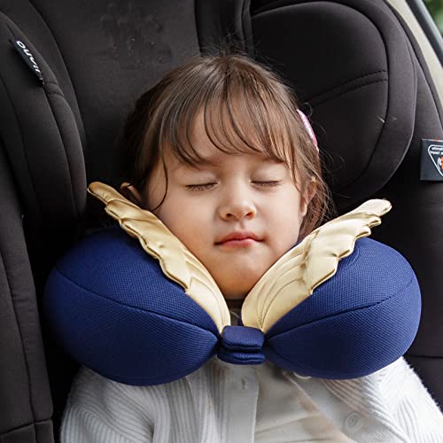  AGACAS Travel Pillow For Kid,Neck Pillow For Airplanes Travel Provides Neck Support,Flight/Car Pillow For Travel Sleeping,Travel Essentials&Great Gift For Toddler, Blue