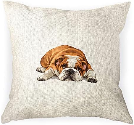 WIRESTER Sofa Pillow Case, Decorative Throw Pillow Cushion Cover For Home Office 18 X 18 Inch, Cute Grey Toy Poodle