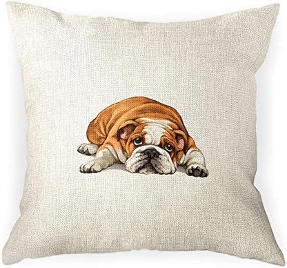  WIRESTER Sofa Pillow Case, Decorative Throw Pillow Cushion Cover For Home Office 18 X 18 Inch, Cute Grey Toy Poodle