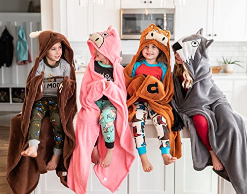  Lazy One Wearable Hooded Blanket For Kids, Animal Hooded Blanket (Wolf Blanket)
