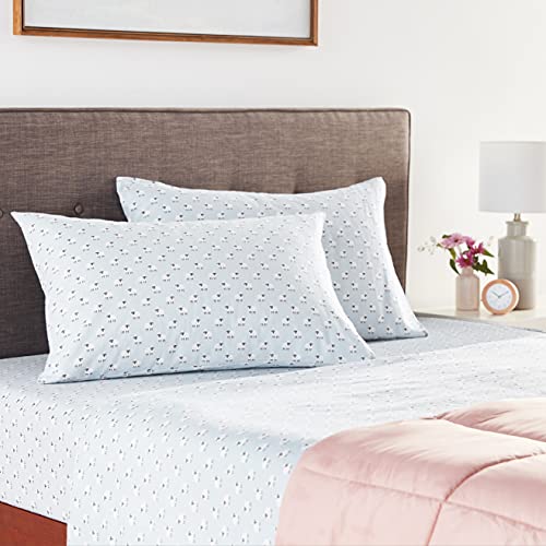 Flannel Sheet Set Cotton Soft Warm & Cozy Modern Chic With Elastic Deep Pockets, Queen, Sheep Light Blue