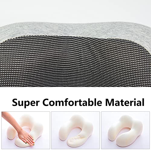  LYUTON, 2PCS Memory Foam Travel Pillow, Comfortable Neck Pillow, U Shape Pillow With Eye Mask & Earplugs (2, Grey)