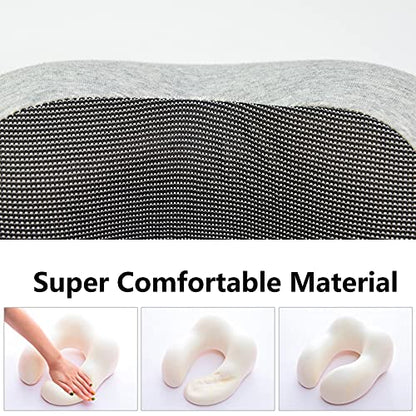  LYUTON, 2PCS Memory Foam Travel Pillow, Comfortable Neck Pillow, U Shape Pillow With Eye Mask & Earplugs (2, Grey)