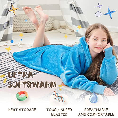  Oversized Wearable Blanket Sweatshirt For Women Men,Warm Cozy Fleece Sherpa Hooded Blanket With Deep Pockets For Adult Kids