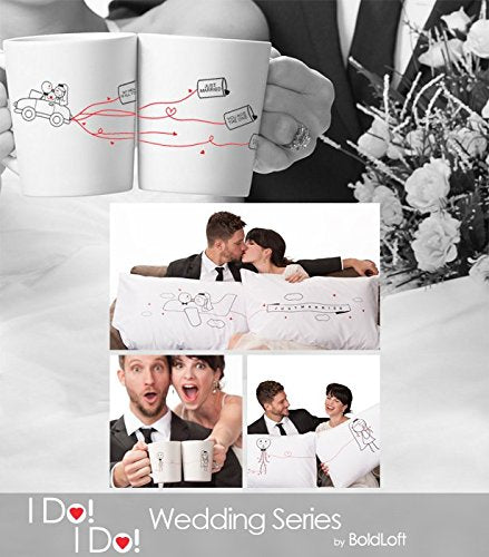  BOLDLOFT Tie The Knot Couple Pillowcases-Wedding Gifts For Bride And Groom,Engagement Gifts For Couple,Bridal Shower Gifts|Bride And Groom Gifts,Newlywed Gifts,New Bride Gifts