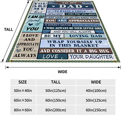  Gift For Dad Birthday Gifts For Dad From Daughter Dad Gifts - Best Dad Ever Gifts Dad Blankets To My Dad Blanket Christmas Thanksgiving Gift Ideas 60"x50"
