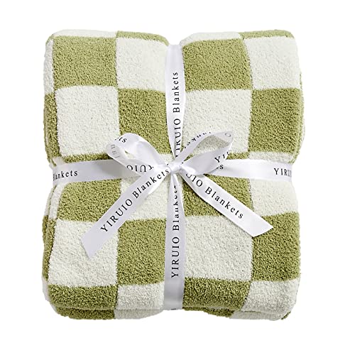  Throw Blankets Checkerboard Checkered Chessboard Warmer Comfort Reversible Microfiber Soft Cozy For Kids Baby Children(sage Green, 30''x40'')