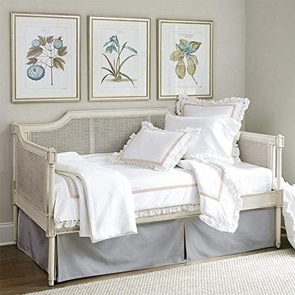  Pleated Daybed Skirts Twin Size Split Corners For Day Beds Three Side Coverage, Easy Fit, Made With Brushed Microfiber (Twin -14,White)
