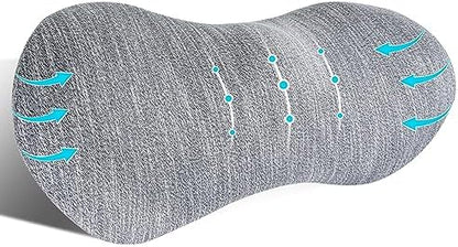  Kasney Lumbar Support Pillow Ergonomic Memory Foam Lumbar Pillow, Relieve Back Pain, CMFY Breathable & Detachable & Washable, Perfect Back Pillow For Office Chairs, Car Seats, Beds (Blue)