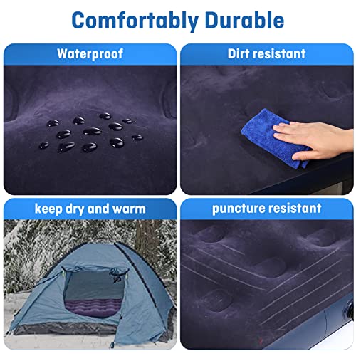  Twin Camping Air Mattress,9" Raised Inflatable Air Bed,Comfort Flocked Portable Blow Up Bed With Patch Kit And Hand Pump For Home Camping Travel