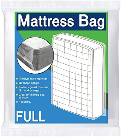  Queen Mattress Bag For Moving And Storage, 5 Mil Thick Plastic And Reusable Mattress Storage Bags Queen Size For Mattress Up To 14 Inches