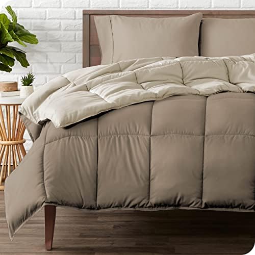 King/California King Comforter - Reversible Colors - Goose Down Alternative - Ultra-Soft - Premium 1800 Series - All Season Warmth - Bedding Comforter (King/Cal King, Grey/Light Grey)
