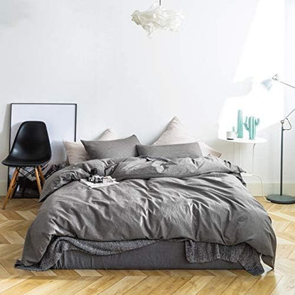  Light Blue Duvet Cover Queen Size 100% Washed Cotton Blue Duvet Cover 3 Pieces Set 1 Pale Blue Duvet Cover With Zipper Ties 2 Pillowcases Luxury Soft Baby Blue Bedding Set Durable Comfortable