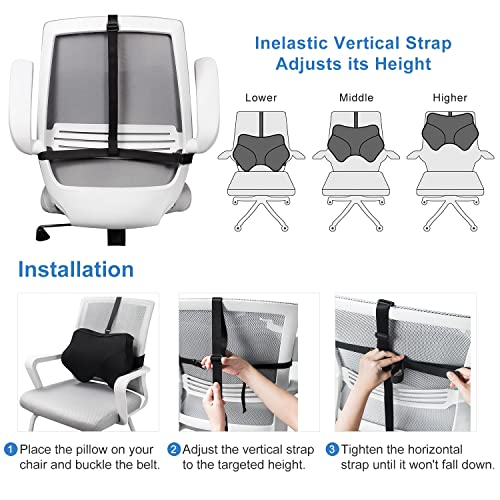  Anzhixiu Lumbar Support Pillow For Office Chair Help Sit More Upright - Lumbar Support Pillow For Scientific Lower Back Support Leaves More Sit Space - Standard